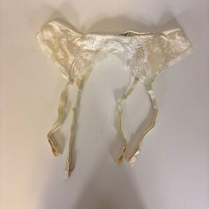 Christian Dior Ivory Silk Lace Garter Belt Medium